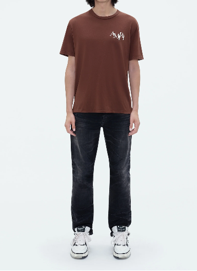 Amiri Staggered Logo T-Shirt "Brown-White"