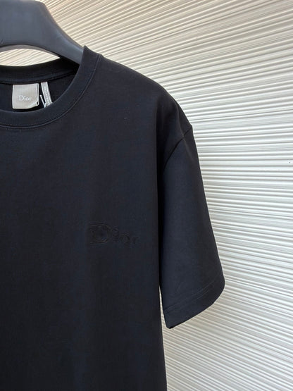 Dior T-Shirt with Dior Embroidery "Black Cotton Jersey"