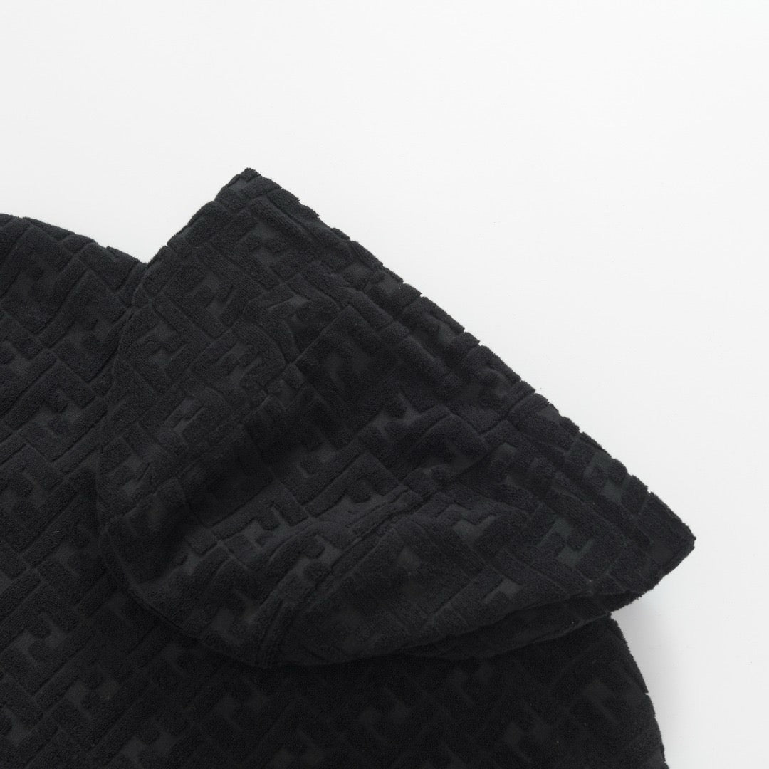 Fendi FF Terry Cotton Zip-Up Hoodie "Black"