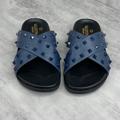 Valentino Garavani Rockstud Slides "Blue-Black"