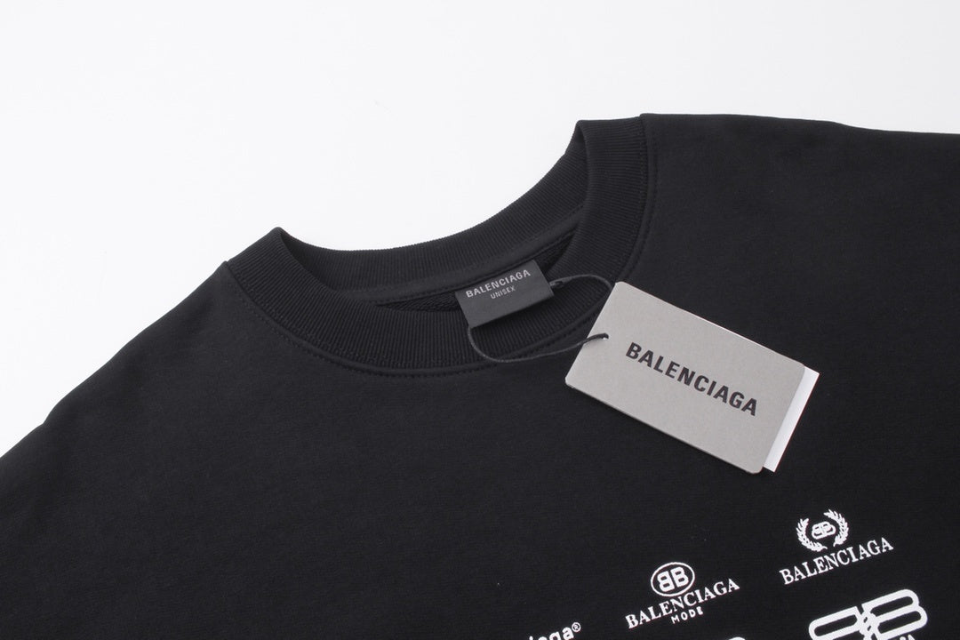 Balenciaga Archive Multi Logo Sweatshirt "Black-White"