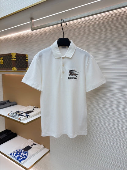 Burberry EKD Sketch Cotton Polo T-Shirt "White"