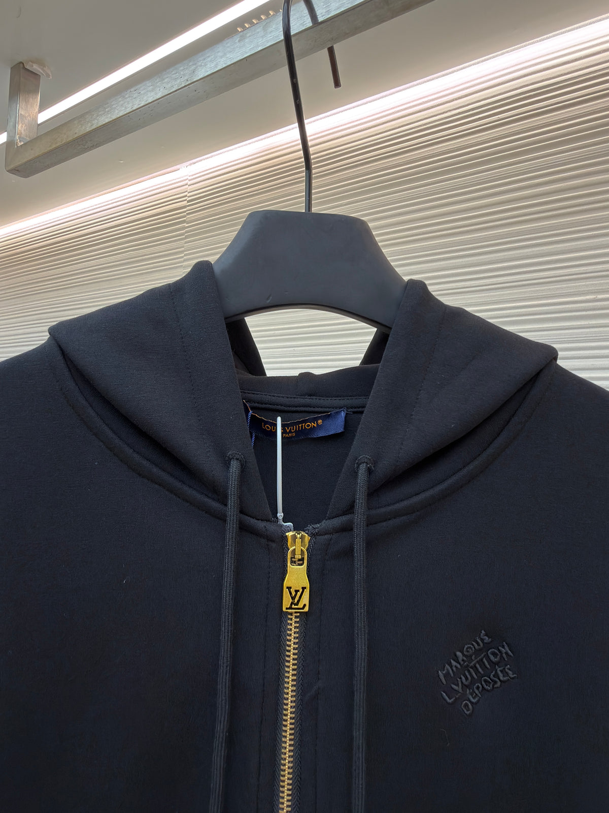 Louis Vuitton Embroidered Zipped Jersey Hoodie "Black"