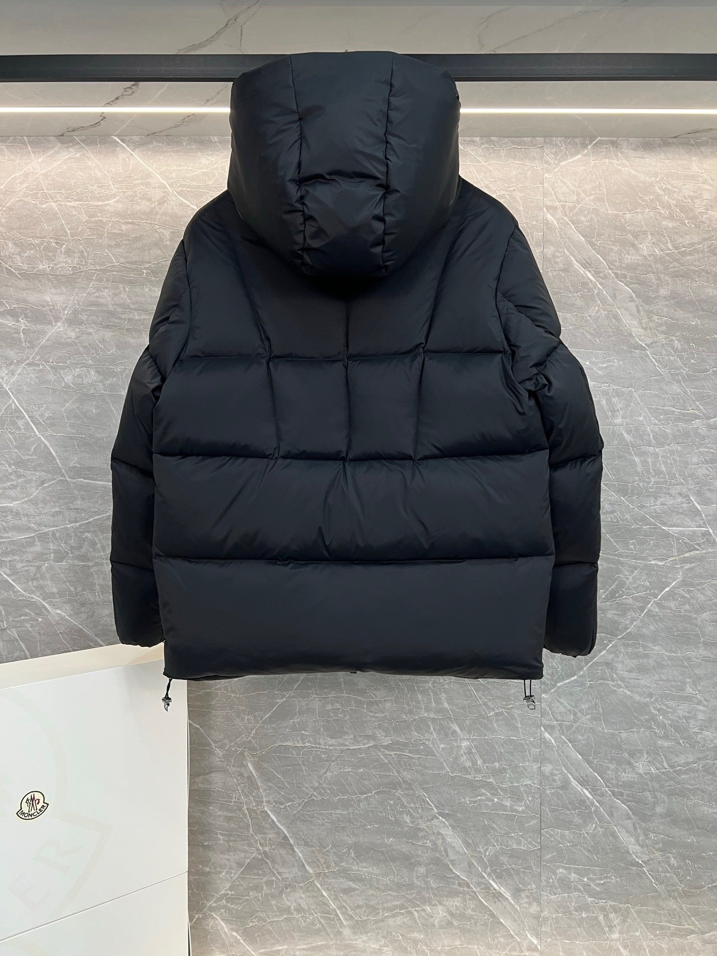 Moncler Fusain Hooded Short Down Jacket "Black"