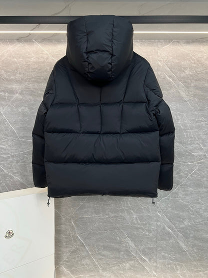 Moncler Fusain Hooded Short Down Jacket "Black"