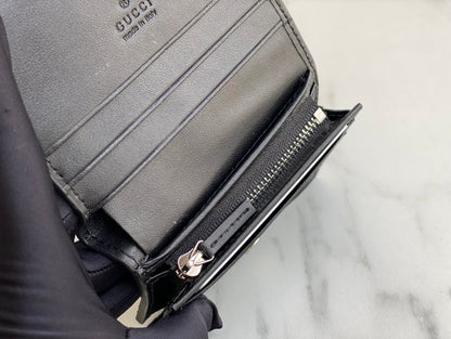 Gucci GG Embossed Leather Card Case Wallet