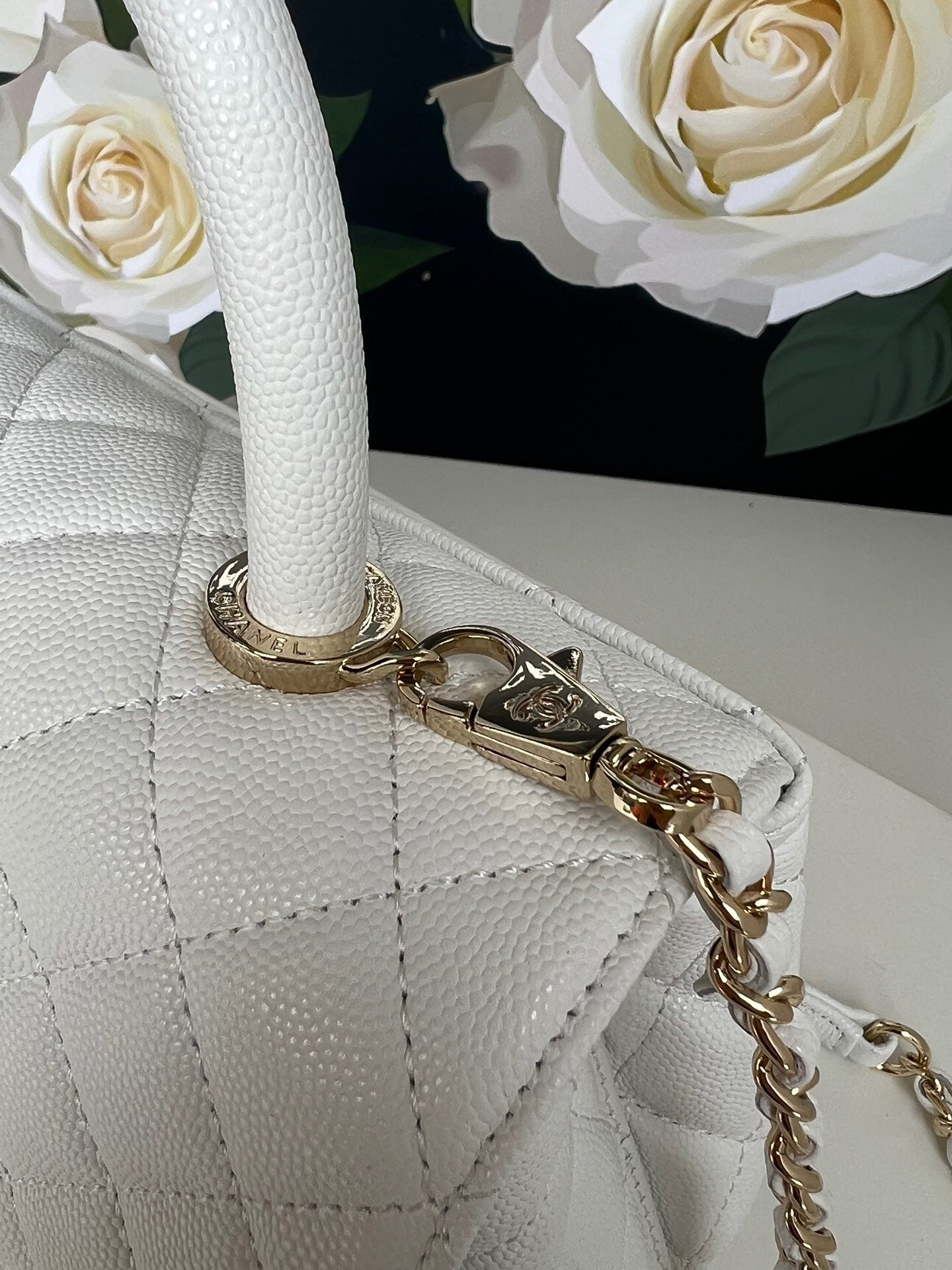 Chanel Cavier Leather Large Flap Bag With Top Handle