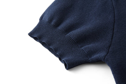Gucci Knit Cotton T-shirt with Embroidery "Navy"