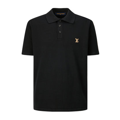 Louis Vuitton Short-Sleeved Polo Shirt With Signature "Black"