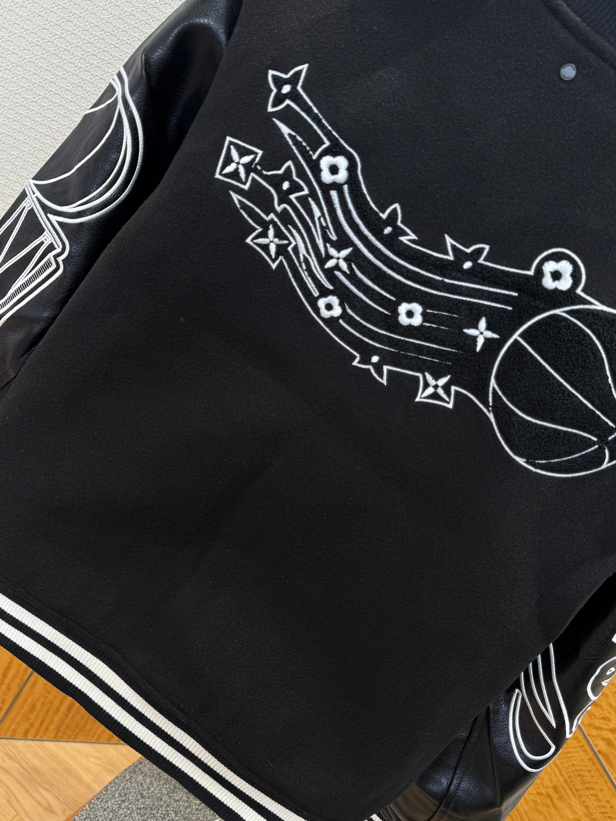 NBA x Louis Vuitton Leather Basketball Jacket "Black"
