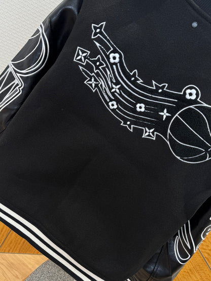 NBA x Louis Vuitton Leather Basketball Jacket "Black"