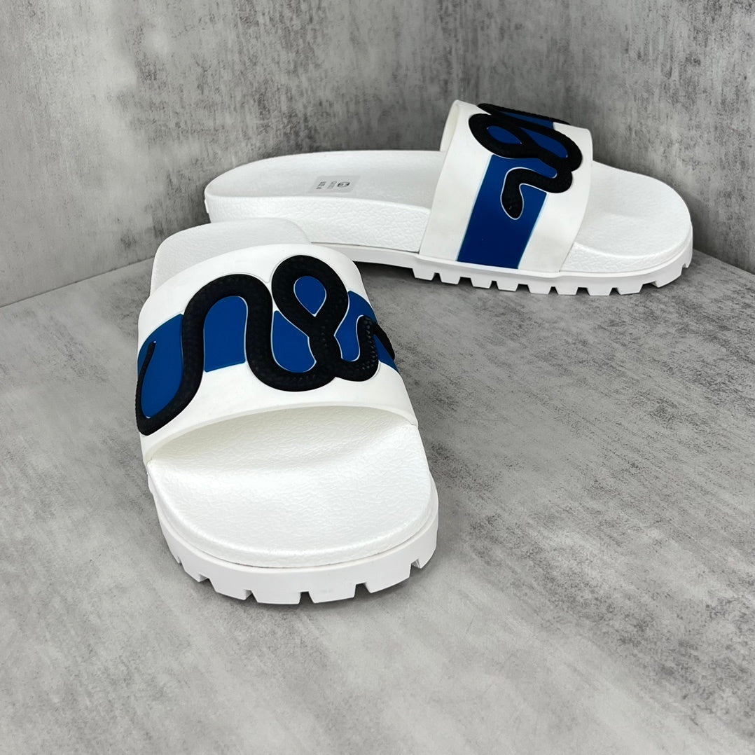 Gucci Snake Slides "White-Blue-Black"