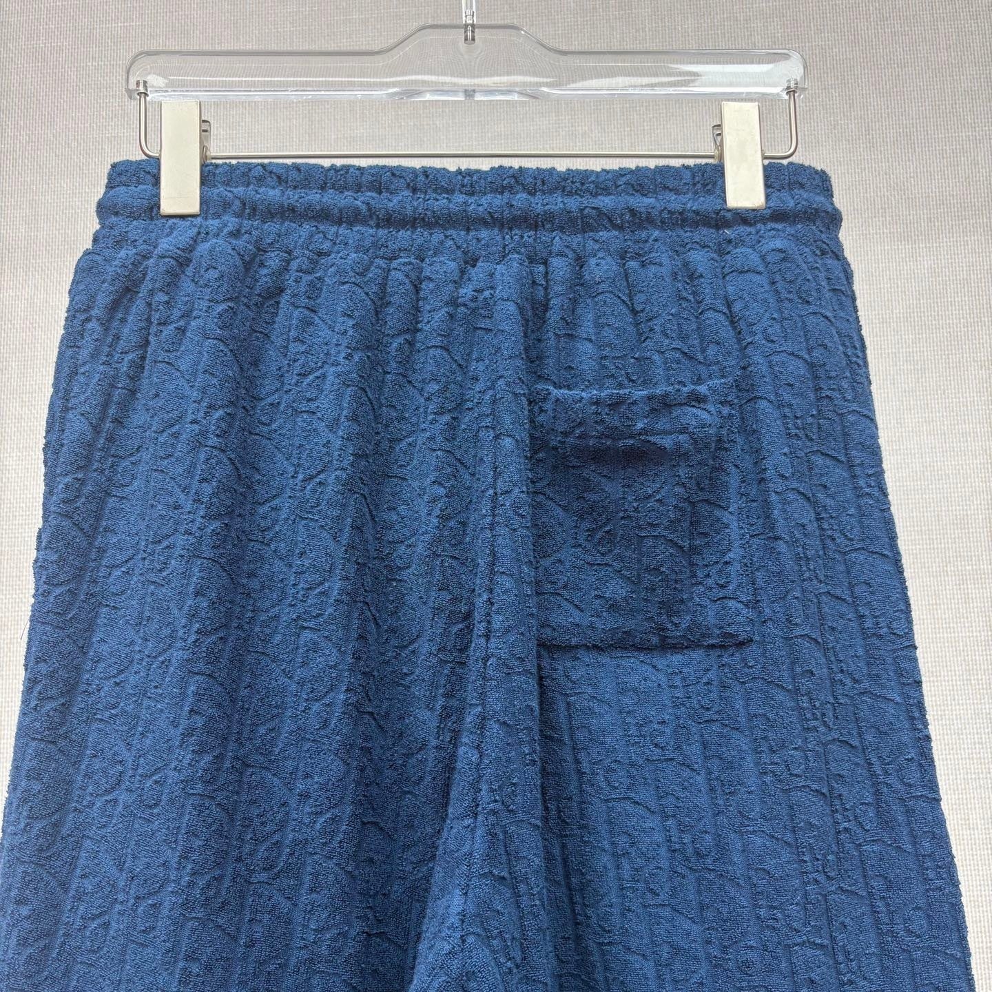 Dior Oblique Shorts "Navy Blue Terry Cotton Jacquard"