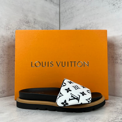 Louis Vuitton Slides "White-Black-Brown"