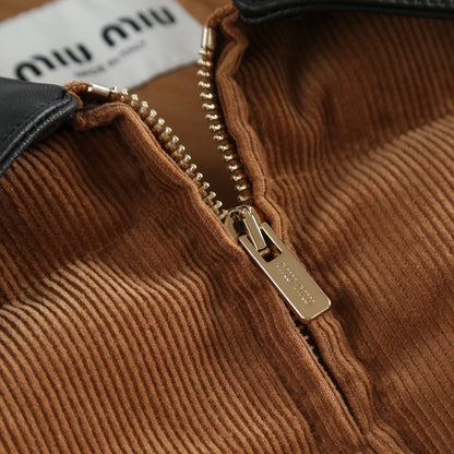 Miu Miu Cotton Corduroy Down Jacket "Brown"