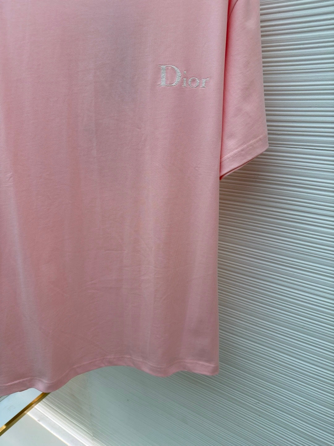 Dior T-Shirt with Dior Embroidery "Pink Cotton Jersey"