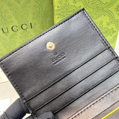Gucci Wonka GG Monogram Embossed Card Case Wallet