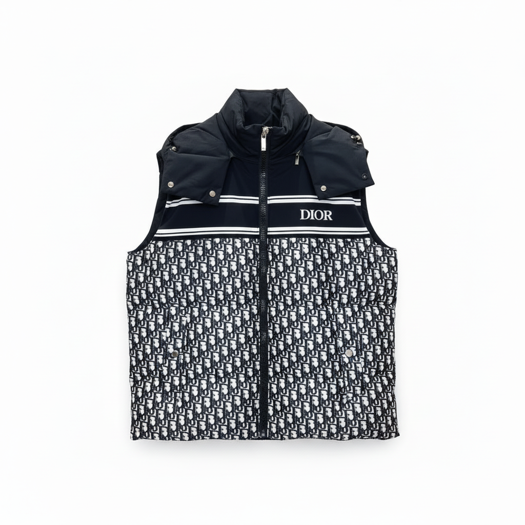 Dior Oblique Down Vest "Black-White"