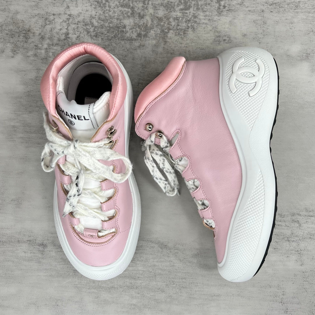 Chanel Leather Snow Boots "Pink"