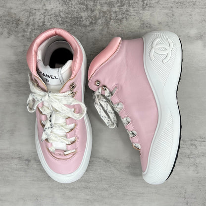 Chanel Leather Snow Boots "Pink"