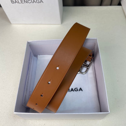 Balenciaga BB Leather Belt "Camel"