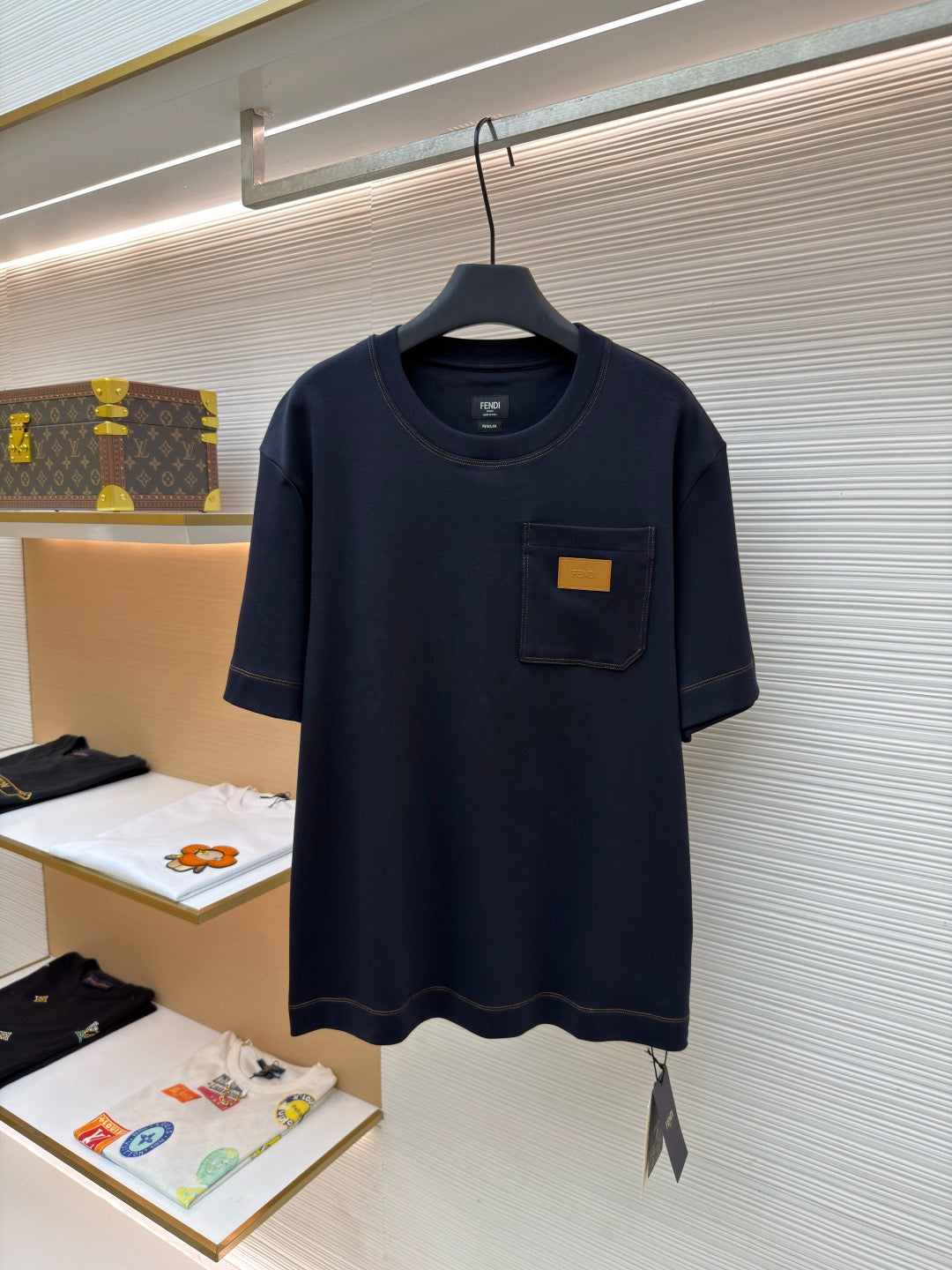 Fendi Cotton T-shirt "Dark Blue"