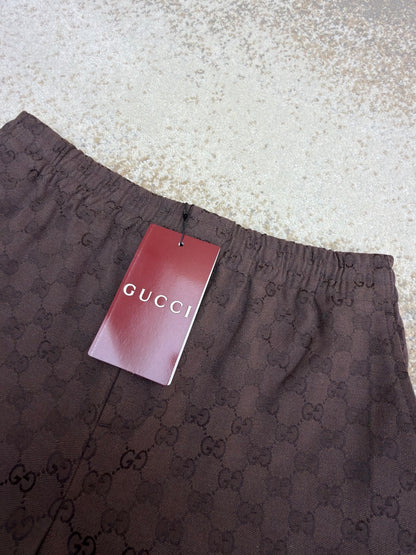 Gucci GG Canvas Linen Blend Shorts "Brown"