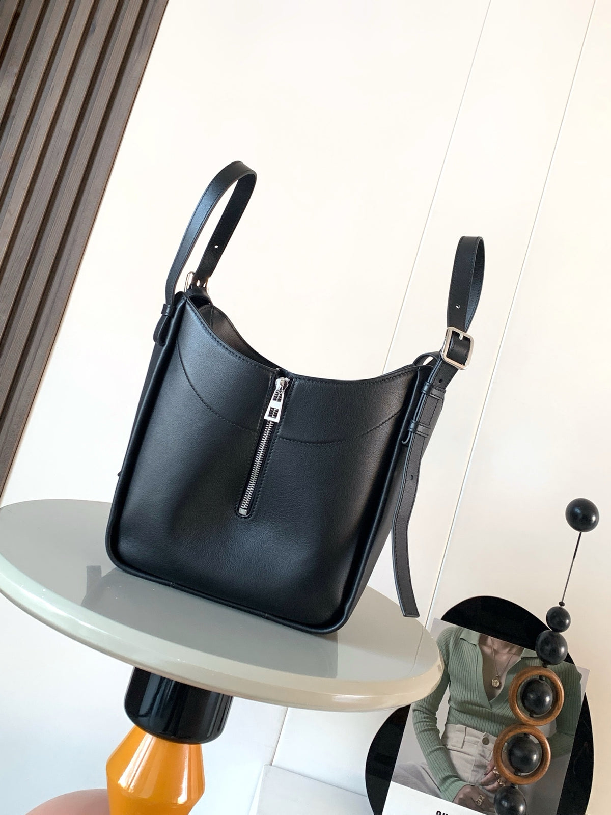 Loewe Hammock Flip Bag in Classic Calfskin "Black"