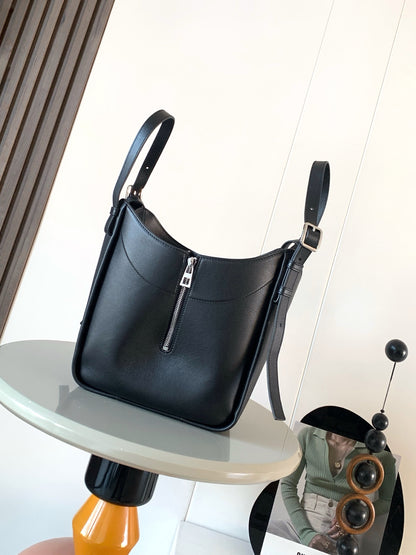 Loewe Hammock Flip Bag in Classic Calfskin "Black"