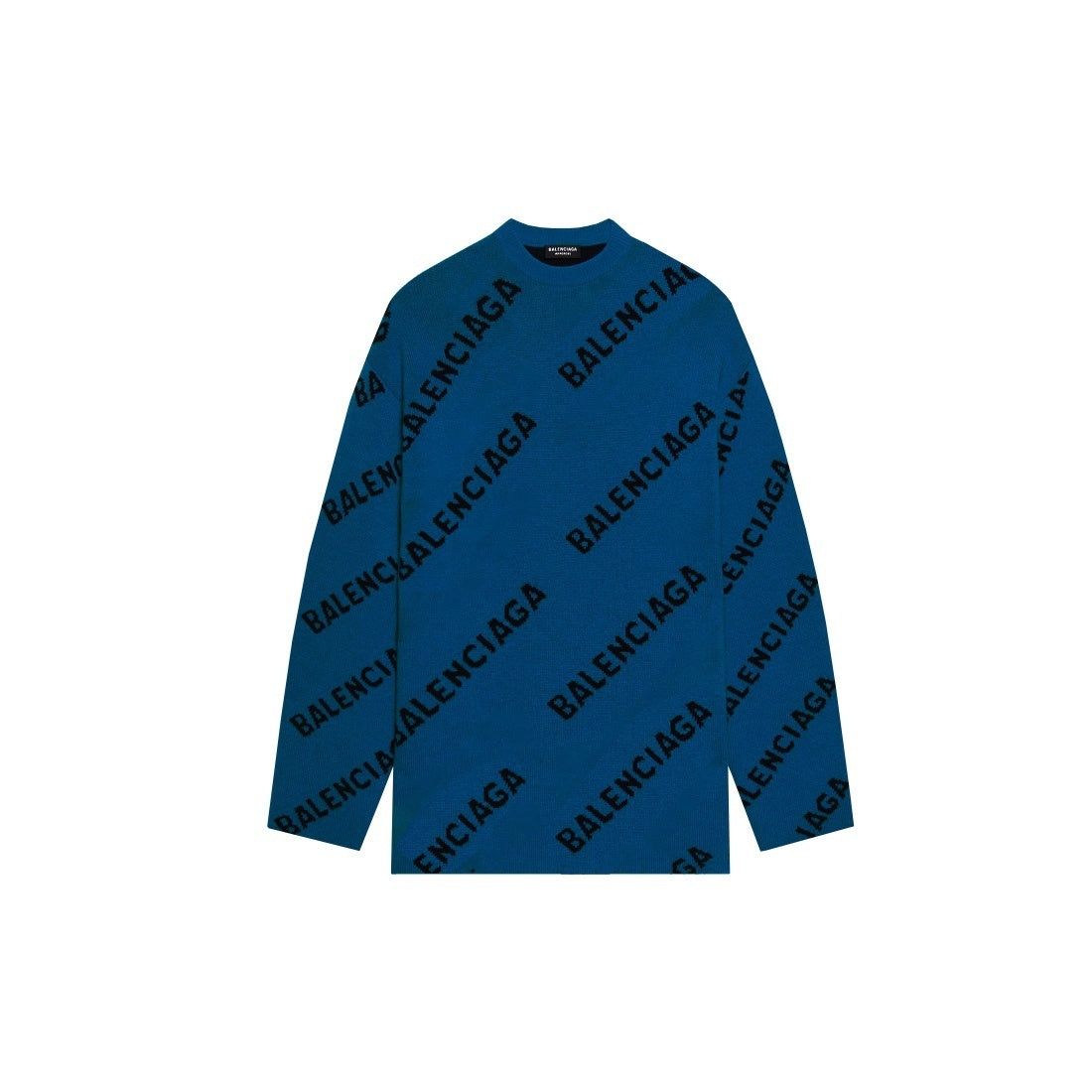 Balenciaga All-Over Logo Sweater "Dark Blue-Black"
