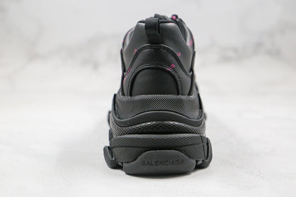 Balenciaga Triple S "Black-Pink All Over Logo"