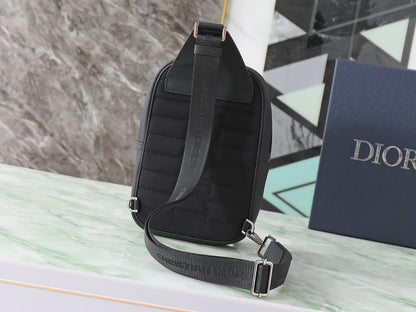 Dior Rider Sling Bag "Black Dior Gravity Grained Leather and Black Grained Calfskin"