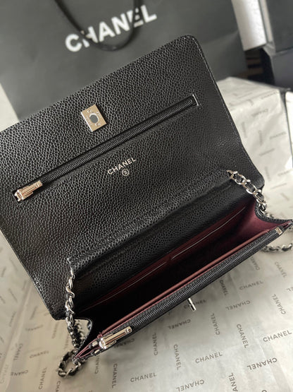 Chanel Quilted Caviar Leather Classic Wallet on Chain