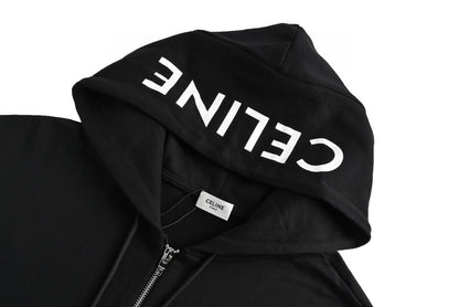 Celine Zip-Up Hoodie "Black"
