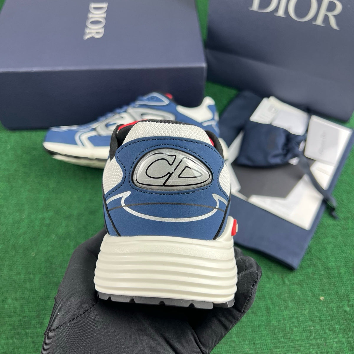 Dior B30 Countdown Sneaker "White Technical Mesh with Deep Blue and Red Technical Fabric"