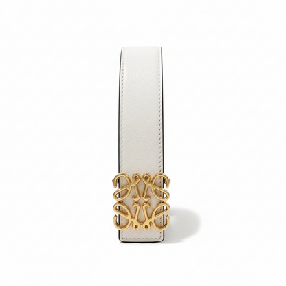 Loewe Anagram Leather Belt "White-Gold"