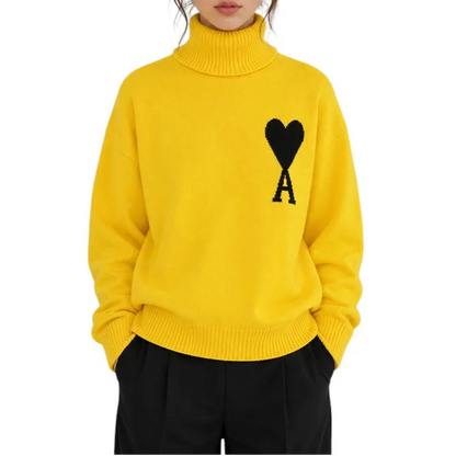 AMI Paris Ami De Coeur Turtleneck Sweater "Yellow"