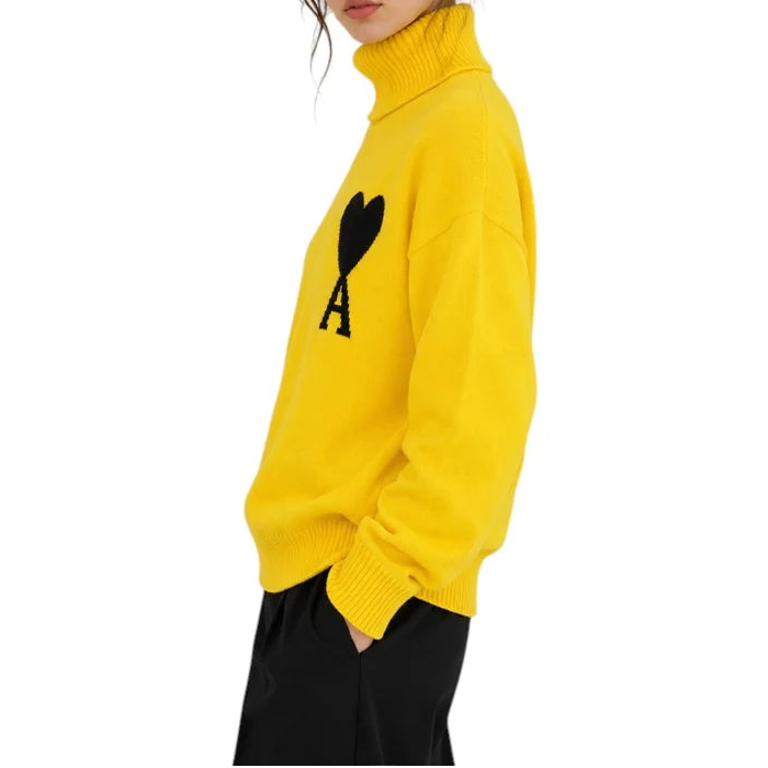 AMI Paris Ami De Coeur Turtleneck Sweater "Yellow"