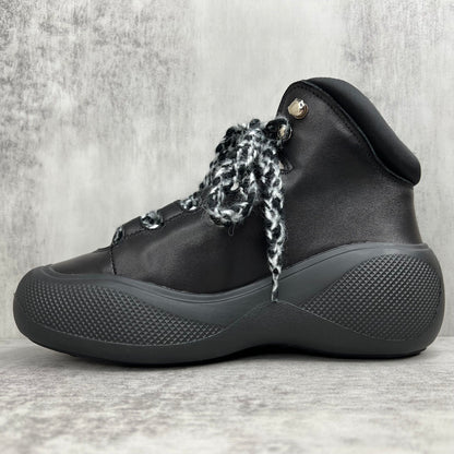 Chanel Leather Snow Boots "Black"