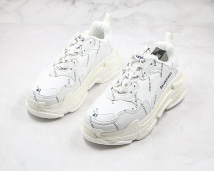 Balenciaga Triple S "White-All Over Logo"