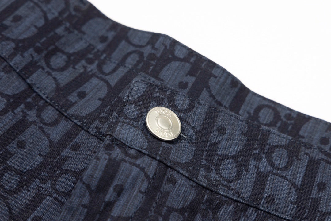 Dior Oblique Denim Shorts "Navy Blue"