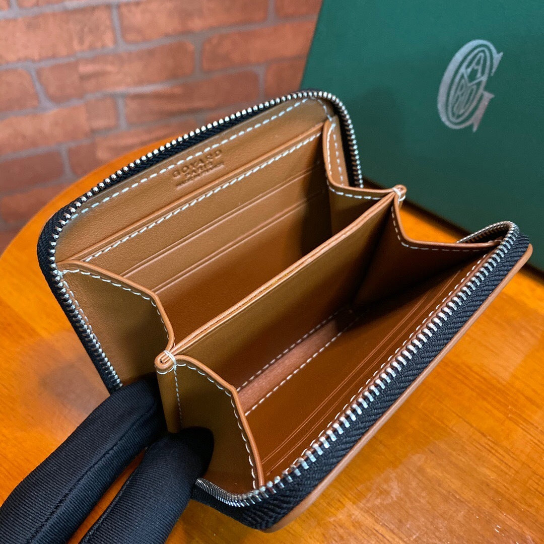 Goyard Matignon PM Wallet "Black & Tan"