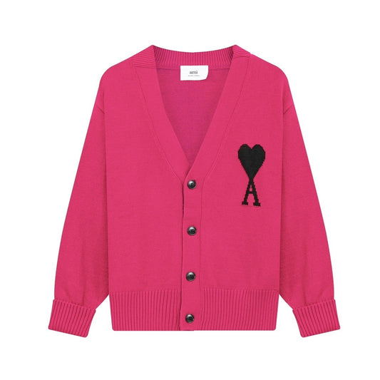 AMI Paris Ami De Coeur Cardigan "Pink"