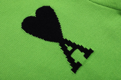Ami Paris Ami De Coeur Hoodie "Lime"