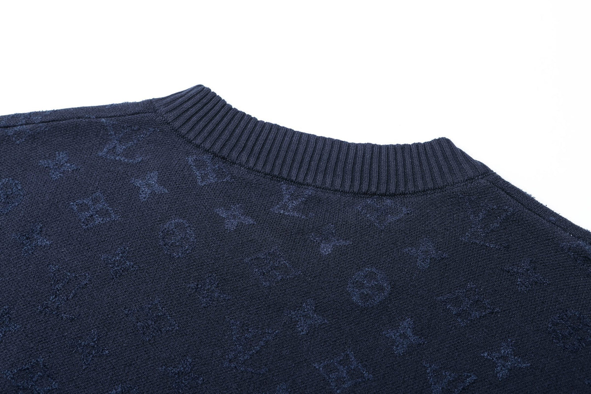 Louis Vuitton Graphic Jacquard Short-Sleeved Crewneck "Deep Navy"