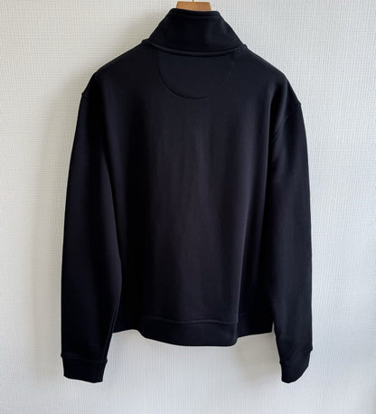 Burberry Knight Check Cotton Half-zip Sweatshirt "Black"