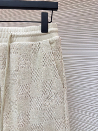 Louis Vuitton Damier French Terry Shorts "Light Beige"