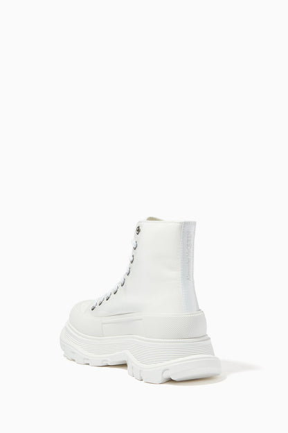 Alexander Mcqueen Tread Slick Boot "Graffiti White-Silver"