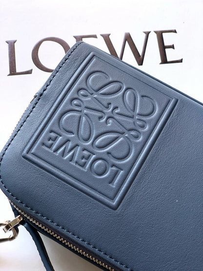 Loewe Mini Crossbody Camera Bag in Satin Calfskin "Blue"