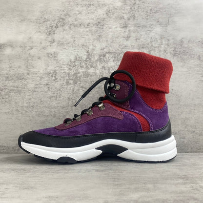 Chanel Interlocking CC Sock Sneakers "Purple-Pink"